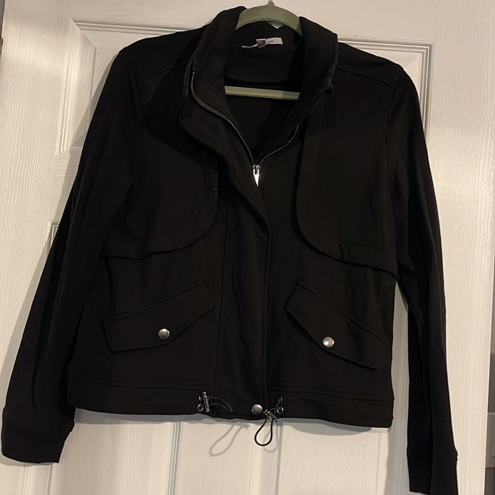 Grey & Gray black zip up sweatshirt like jacket